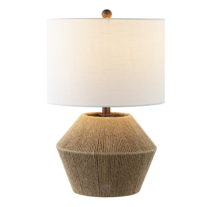 22" Brown Novelty Bedside Lamp With Drum Shade HomeRoots