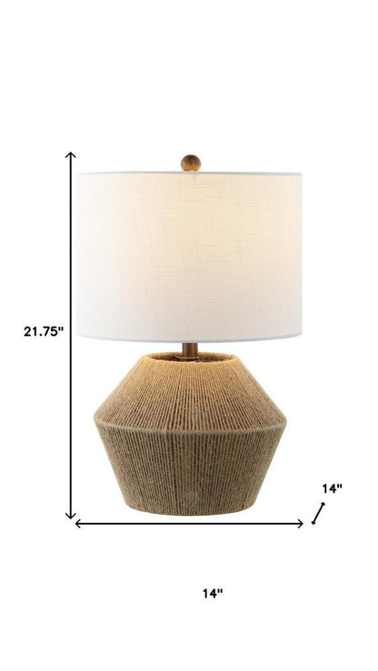 22" Brown Novelty Bedside Lamp With Drum Shade HomeRoots