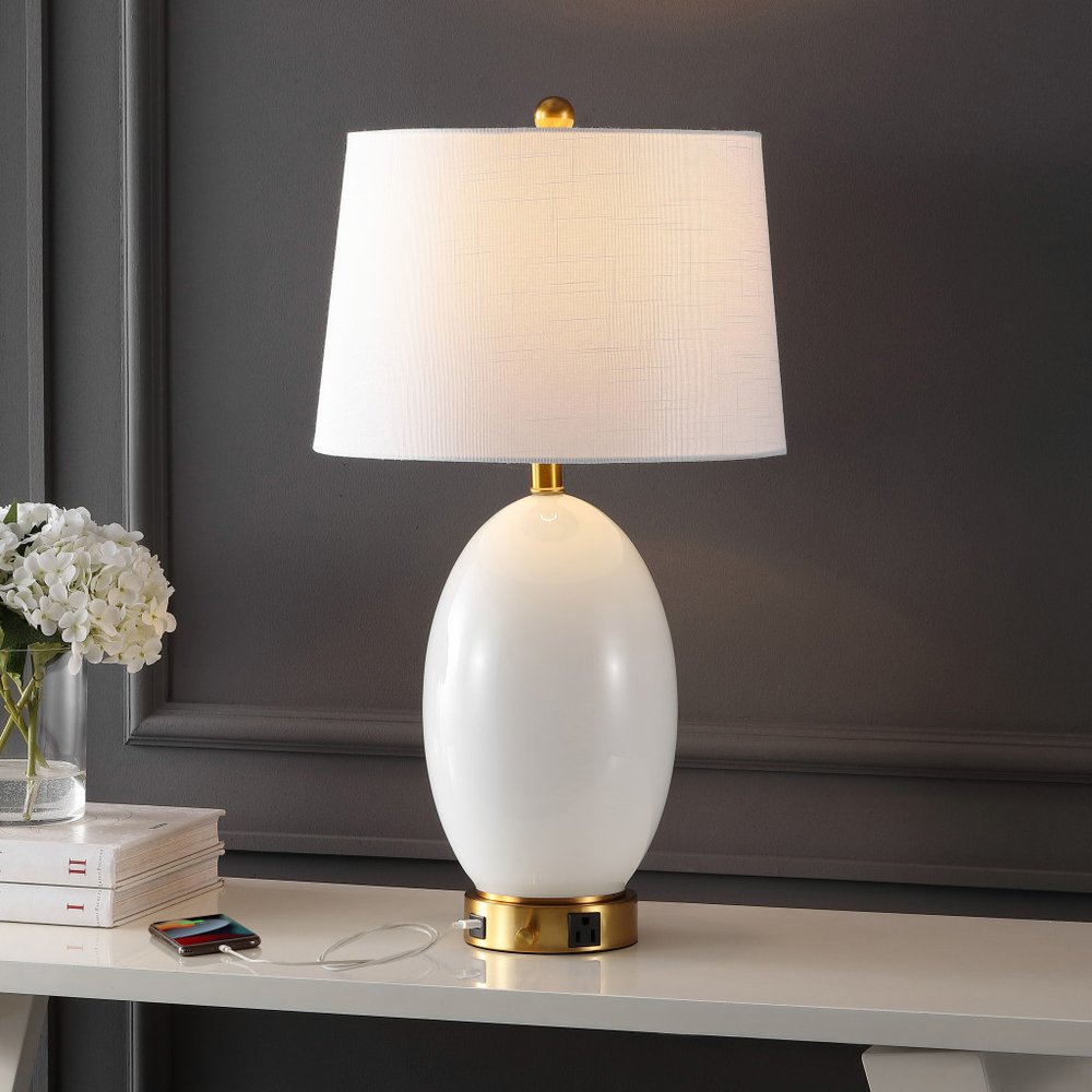 27" Gold Novelty Table Lamp With Empire Shade HomeRoots