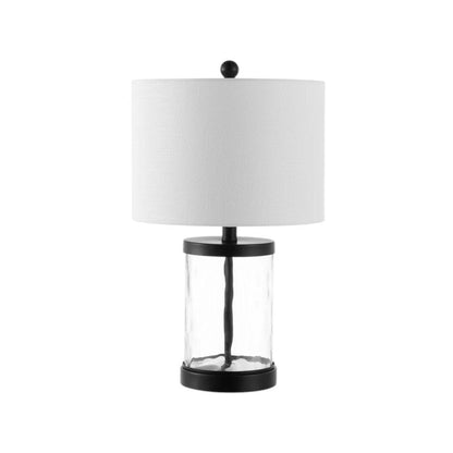 Set of Two 21" Black Table Lamps With Drum Shades HomeRoots