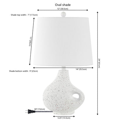 24" White Gourd Table Lamp With Novelty Shade HomeRoots