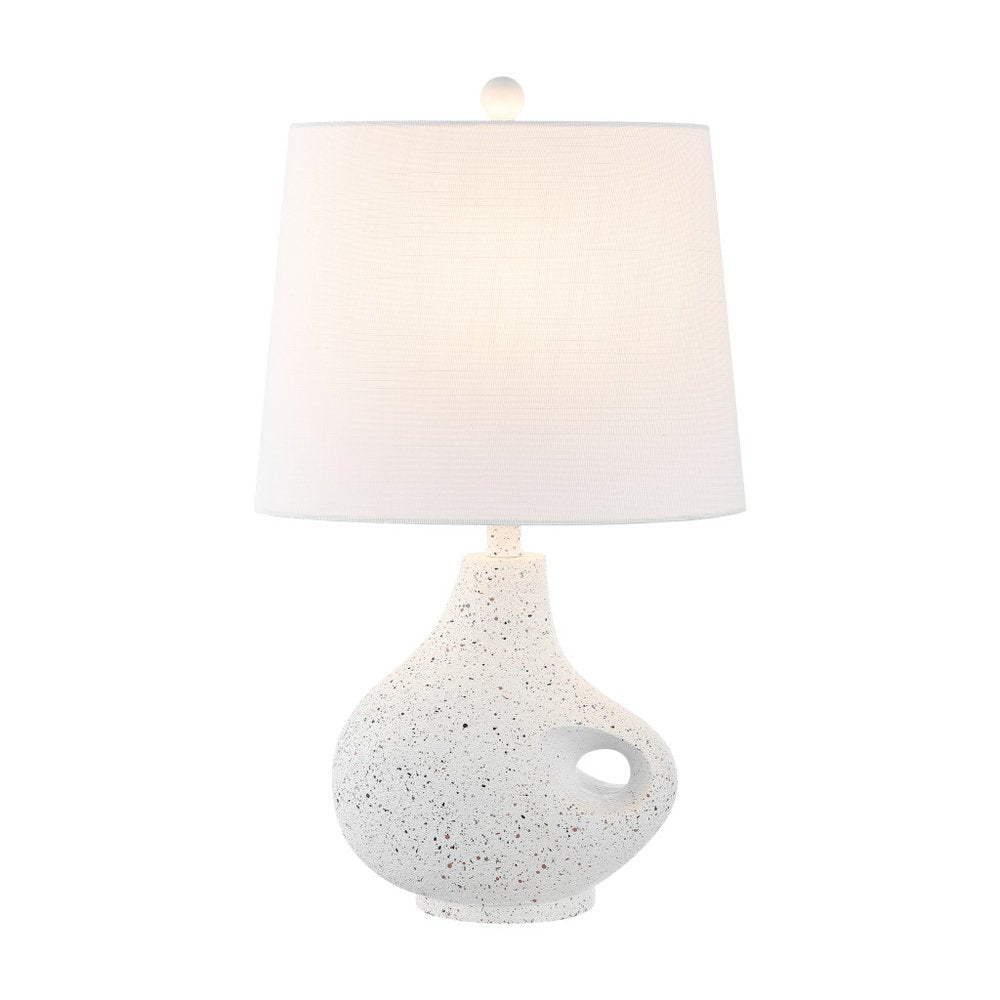 24" White Gourd Table Lamp With Novelty Shade HomeRoots