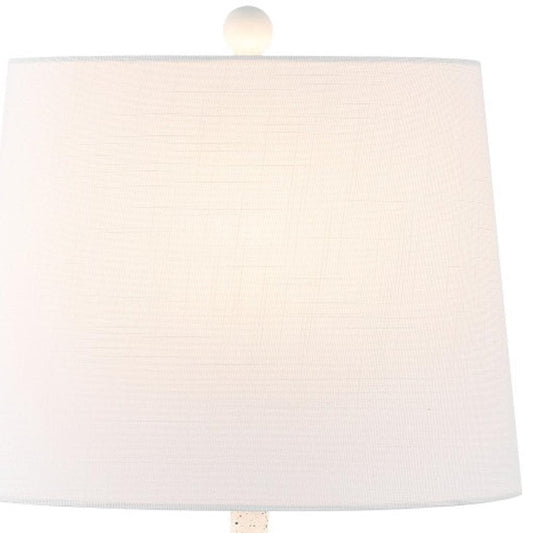 24" White Gourd Table Lamp With Novelty Shade HomeRoots