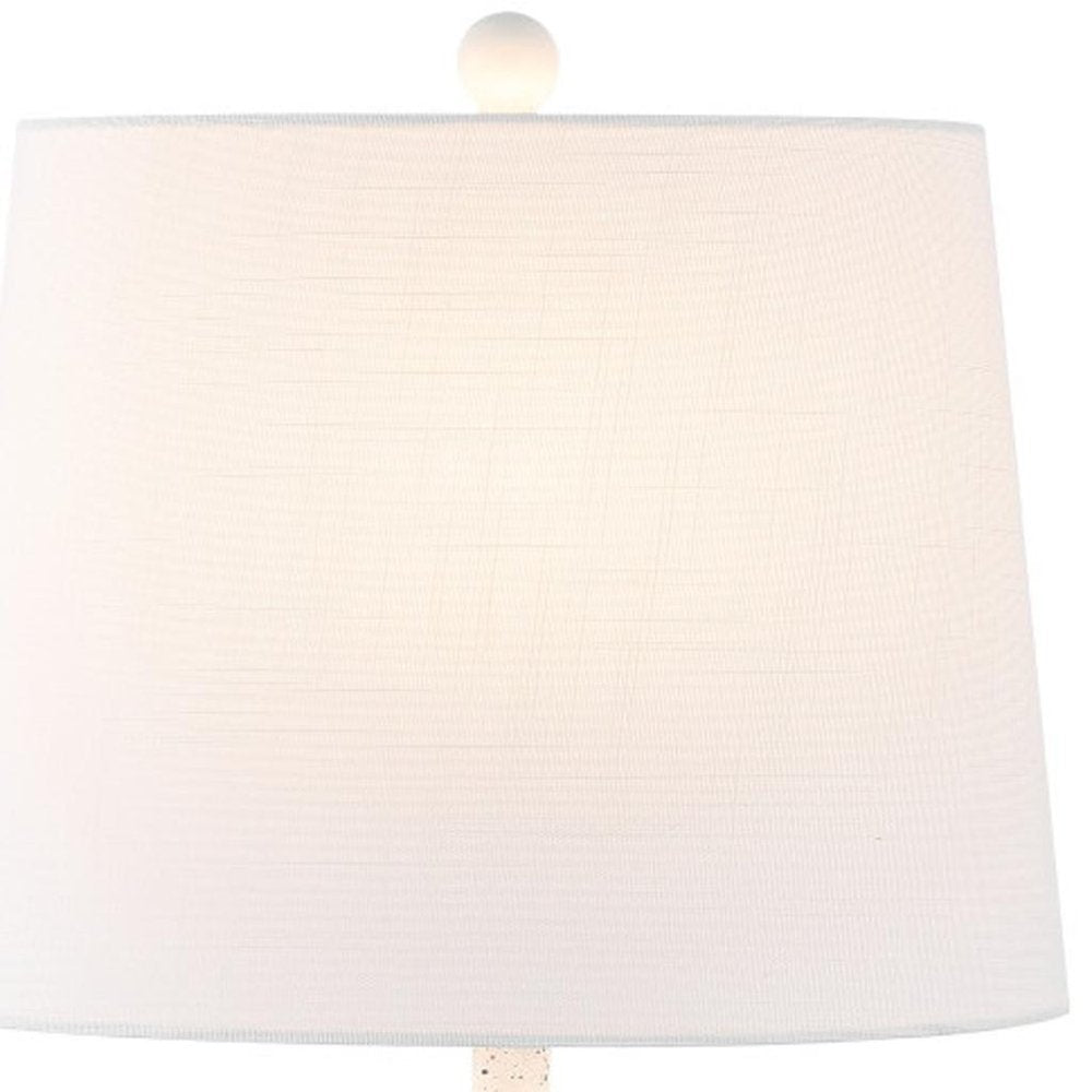 24" White Gourd Table Lamp With Novelty Shade HomeRoots