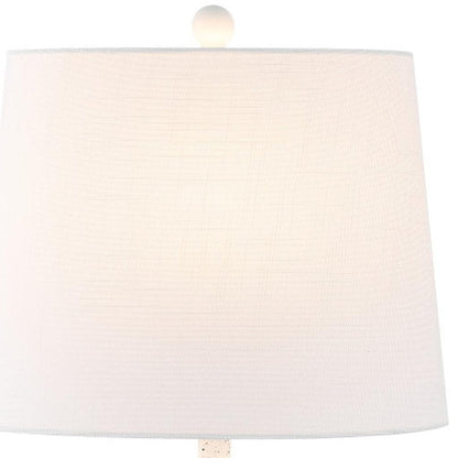 24" White Gourd Table Lamp With Novelty Shade HomeRoots
