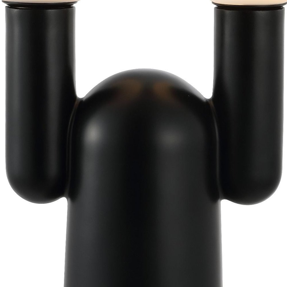 19" Black Two Light Novelty Globe Lamp — view 3