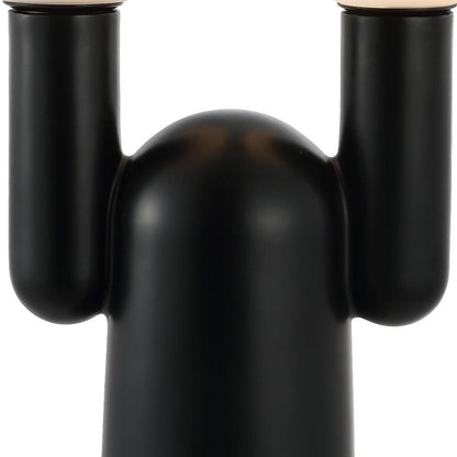 19" Black Two Light Novelty Globe Lamp