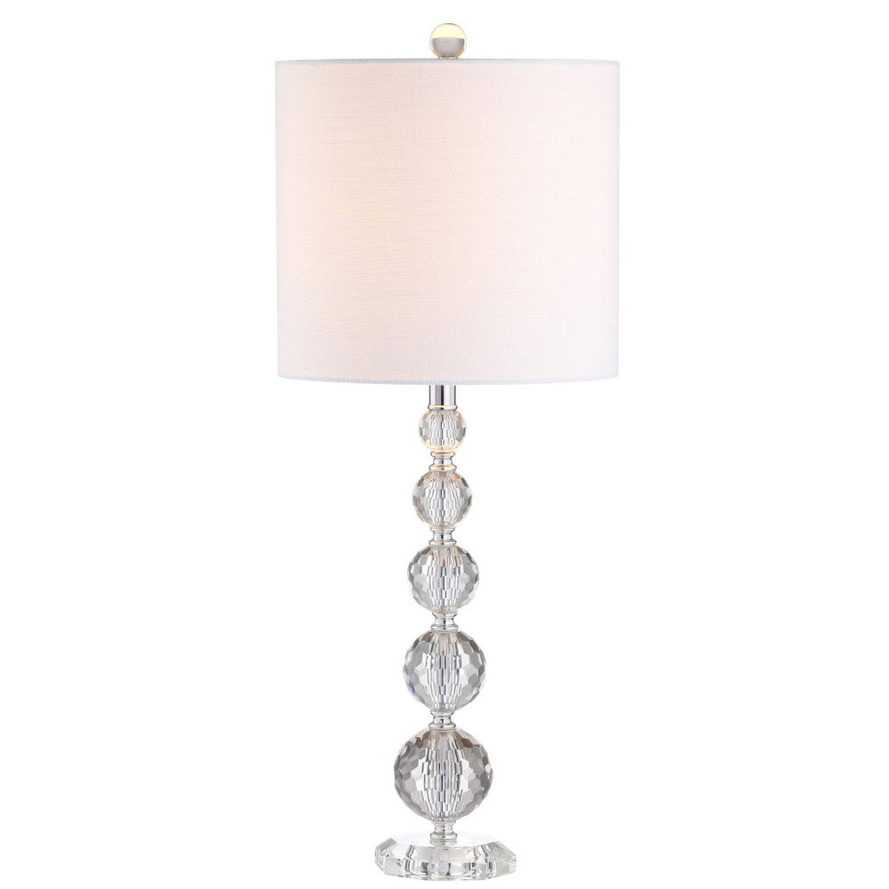 Set of Two 27" Clear Table Lamps With Drum Shades — view 1