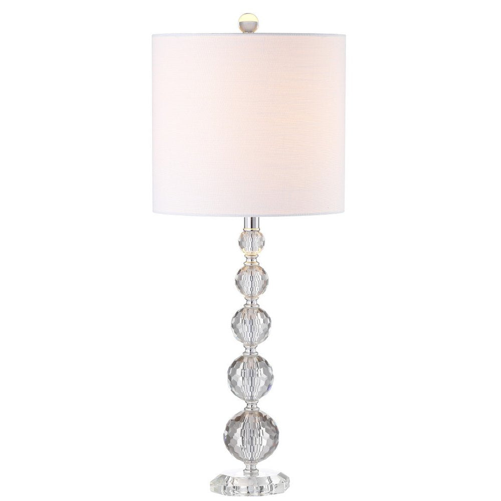 Set of Two 27" Clear Table Lamps With Drum Shades — view 3