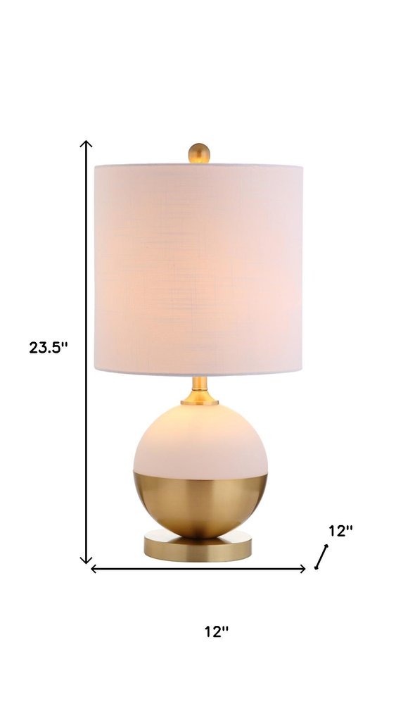 24" Gold Globe Table Lamp With Drum Shade HomeRoots