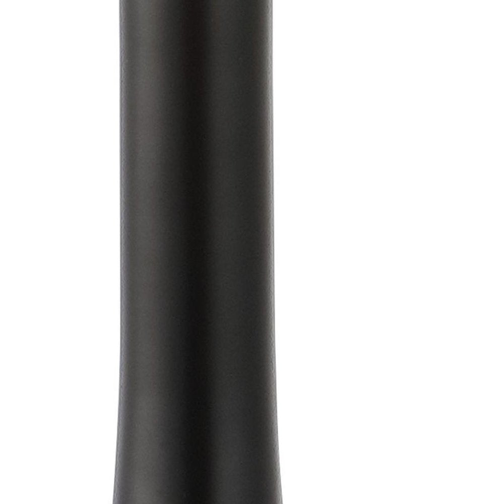 Set of Two 25" Black And Clear Gourd Table Lamps With Drum Shades — view 1