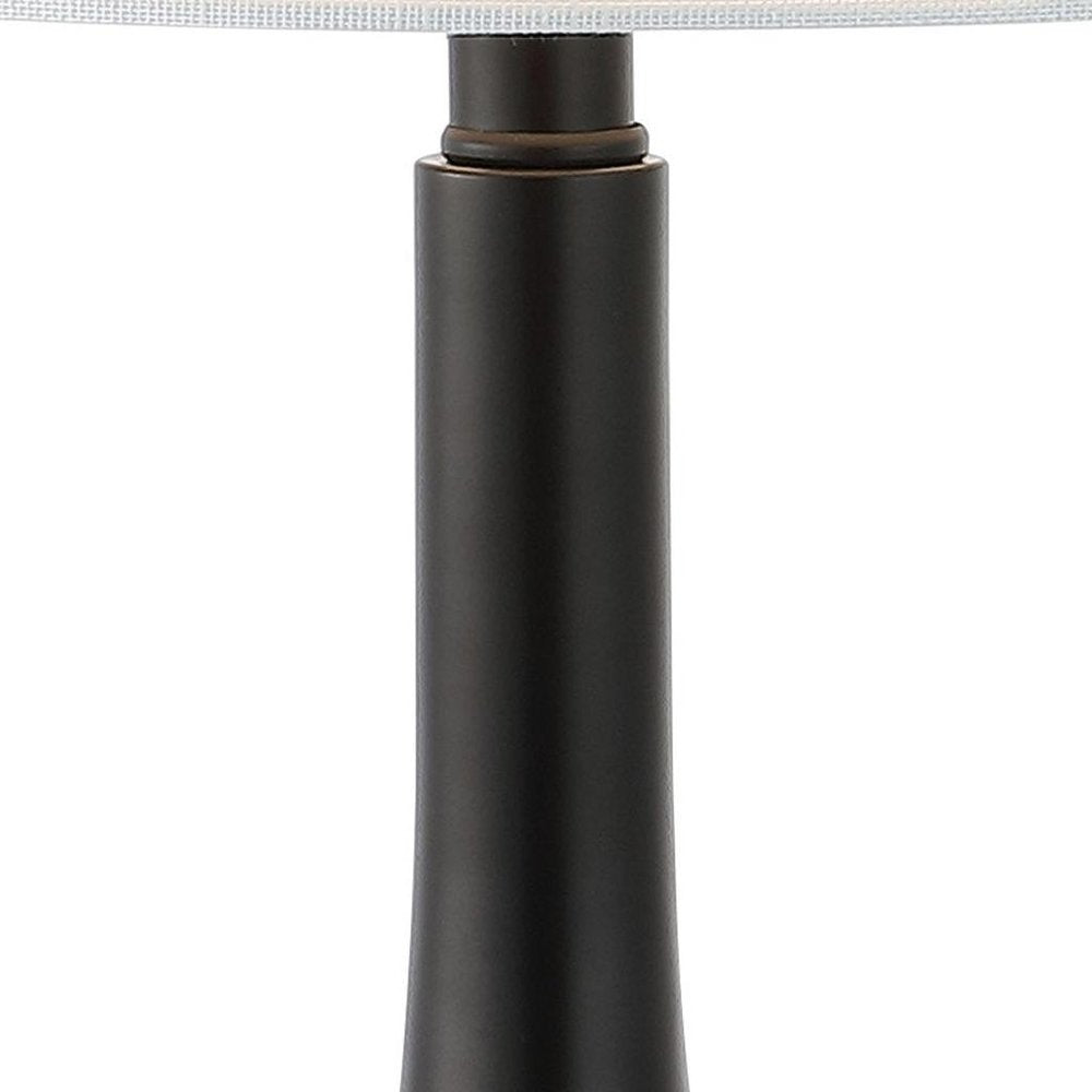 Set of Two 25" Black And Clear Gourd Table Lamps With Drum Shades — view 2