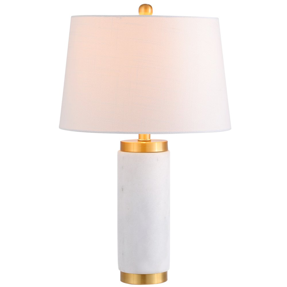 23" White And Gold Bedside Lamp With Empire Shade HomeRoots