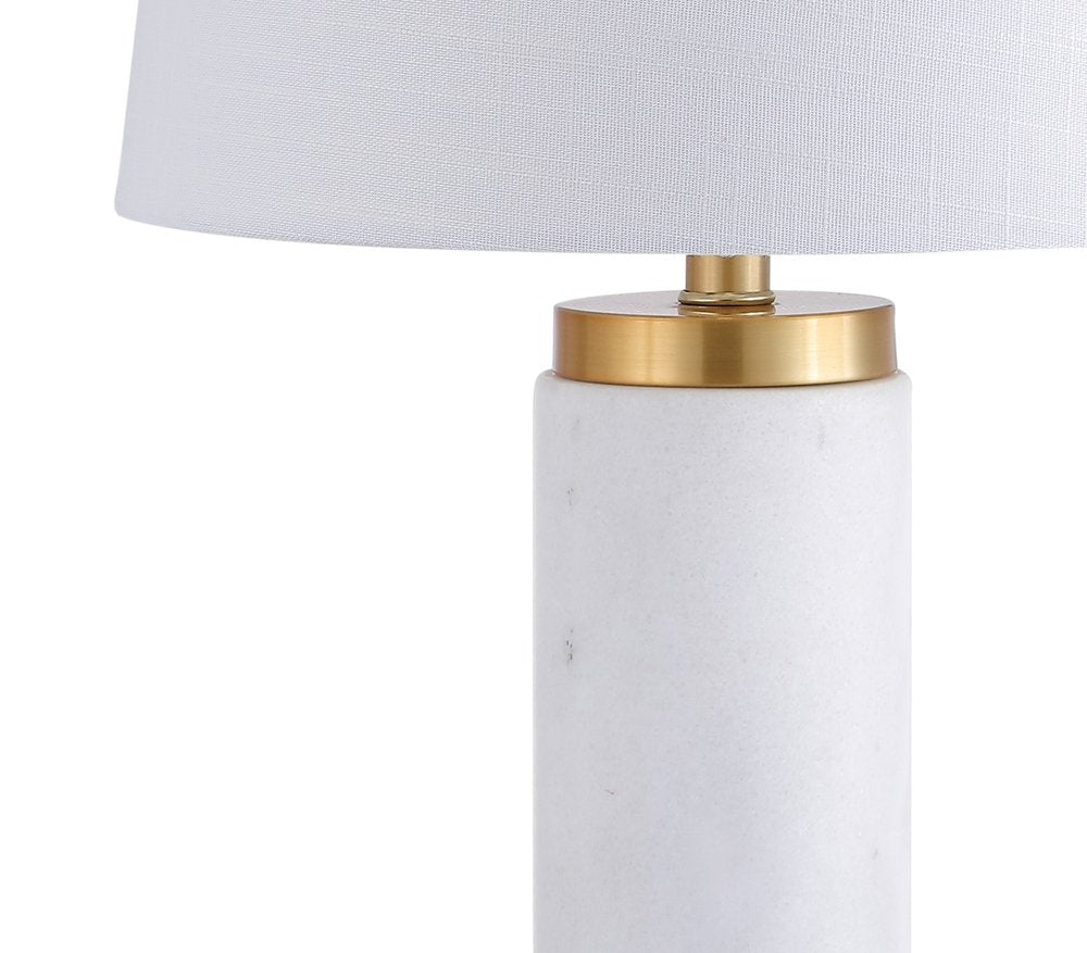 23" White And Gold Bedside Lamp With Empire Shade HomeRoots