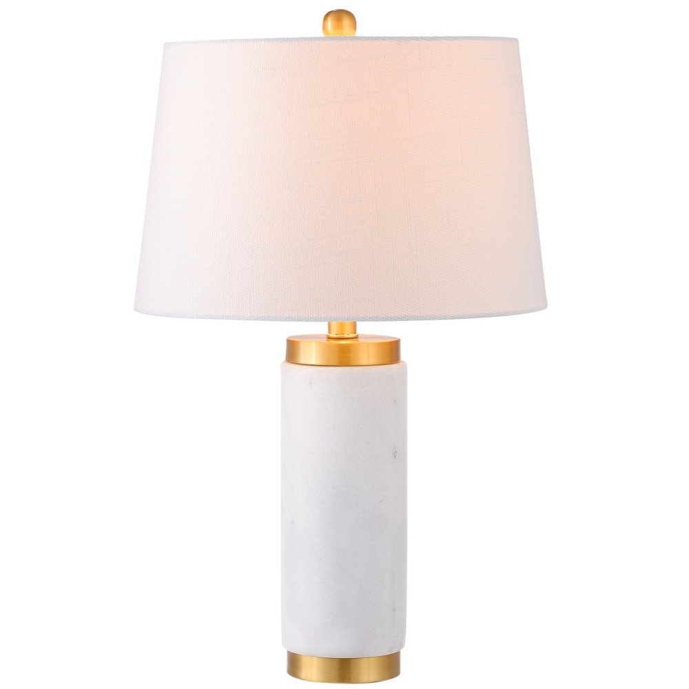 23" White And Gold Bedside Lamp With Empire Shade HomeRoots