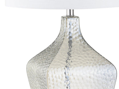 26" Clear Gourd Table Lamp With Drum Shade HomeRoots