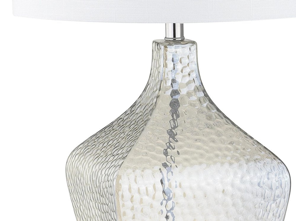 26" Clear Gourd Table Lamp With Drum Shade HomeRoots