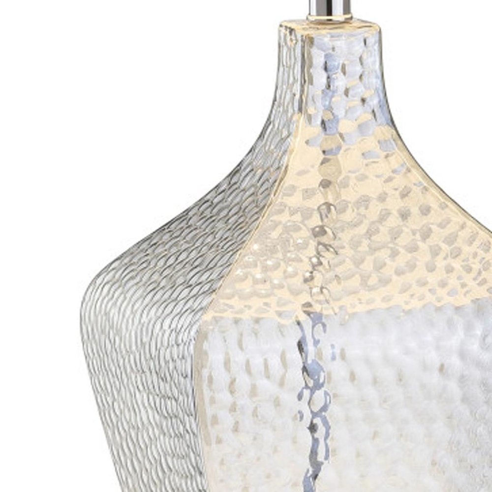 26" Clear Gourd Table Lamp With Drum Shade HomeRoots