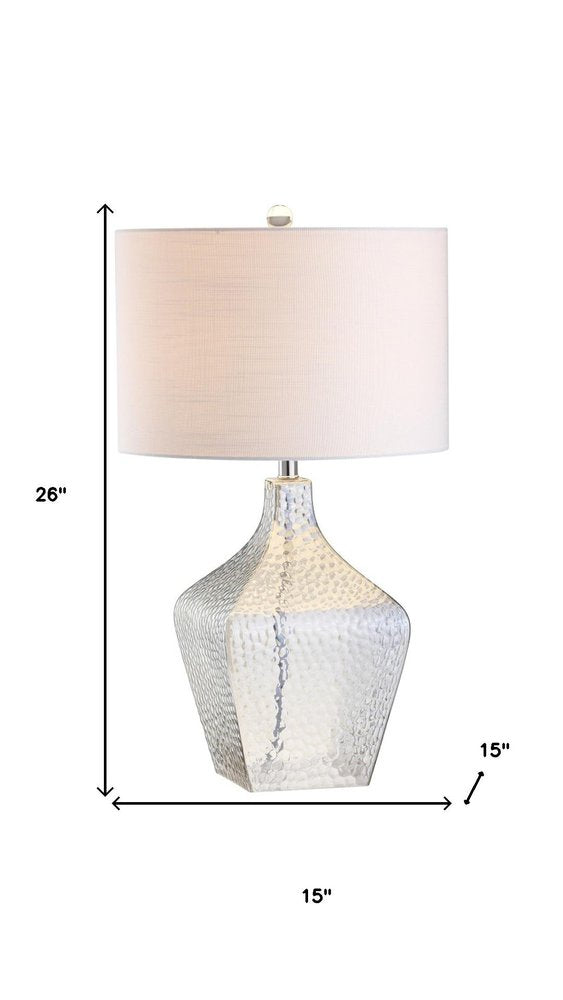 26" Clear Gourd Table Lamp With Drum Shade HomeRoots