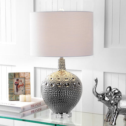 27" Clear Novelty Bedside Lamp With Drum Shade HomeRoots