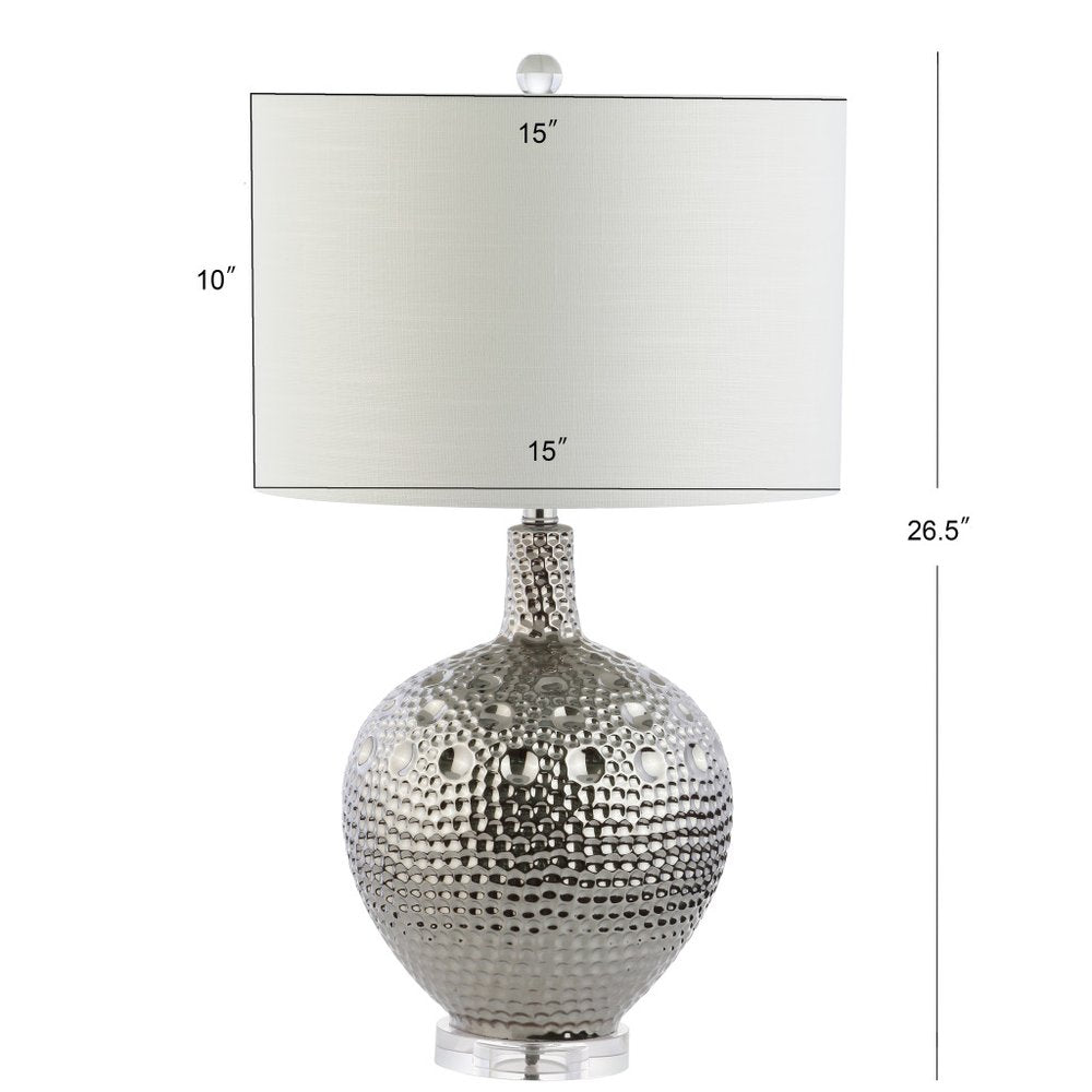 27" Clear Novelty Bedside Lamp With Drum Shade HomeRoots