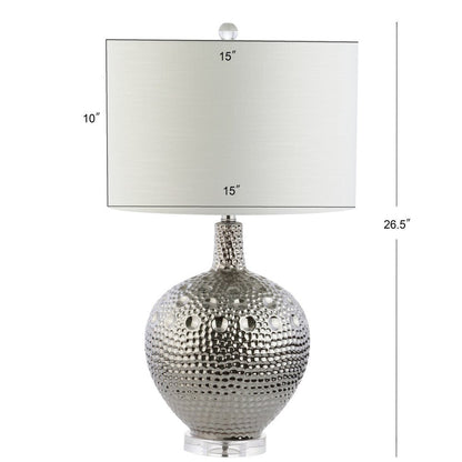 27" Clear Novelty Bedside Lamp With Drum Shade HomeRoots