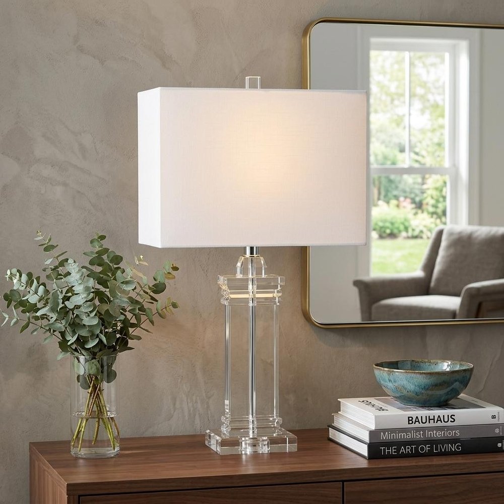25" Clear Novelty Table Lamp With Shade HomeRoots