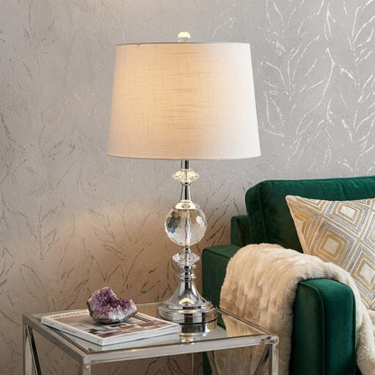 26" Silver Urn Bedside Lamp With Empire Shade HomeRoots