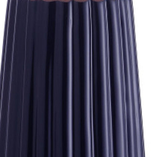 29" Navy Blue And Gold Table Lamp With Drum Shade HomeRoots