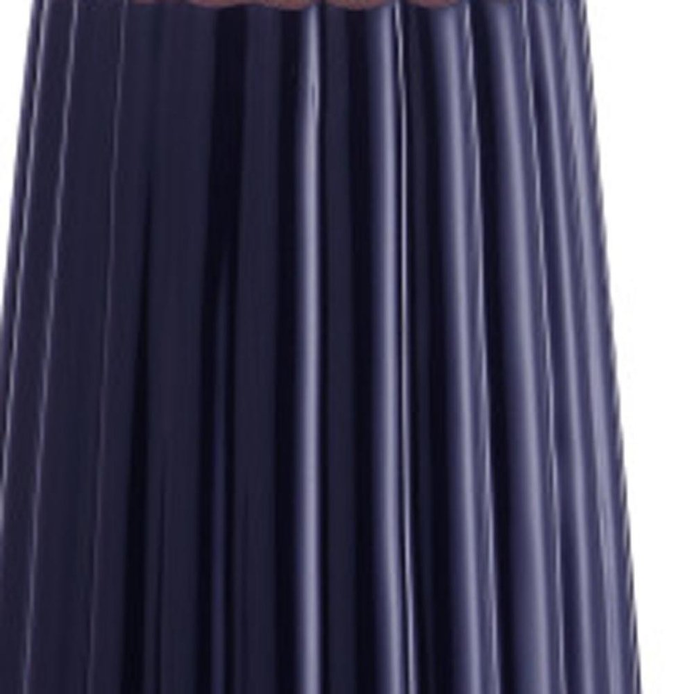 29" Navy Blue And Gold Table Lamp With Drum Shade HomeRoots