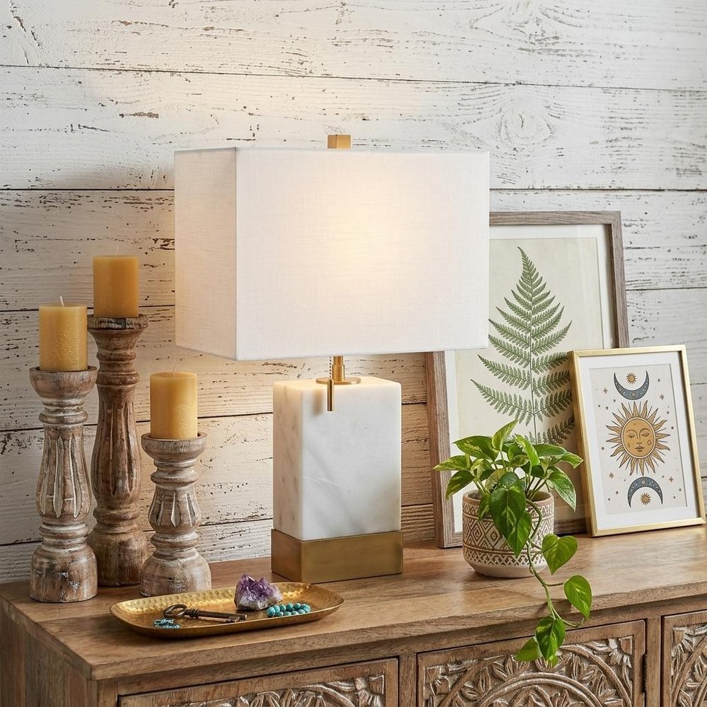 23" Gold Table Lamp With Shade — view 5