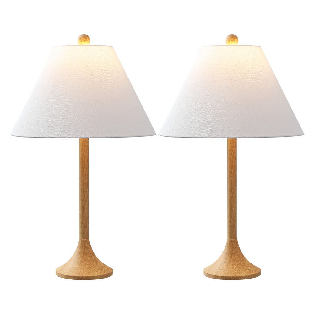 Set of Two 25" Brown Table Lamps With Empire Shades — view 4