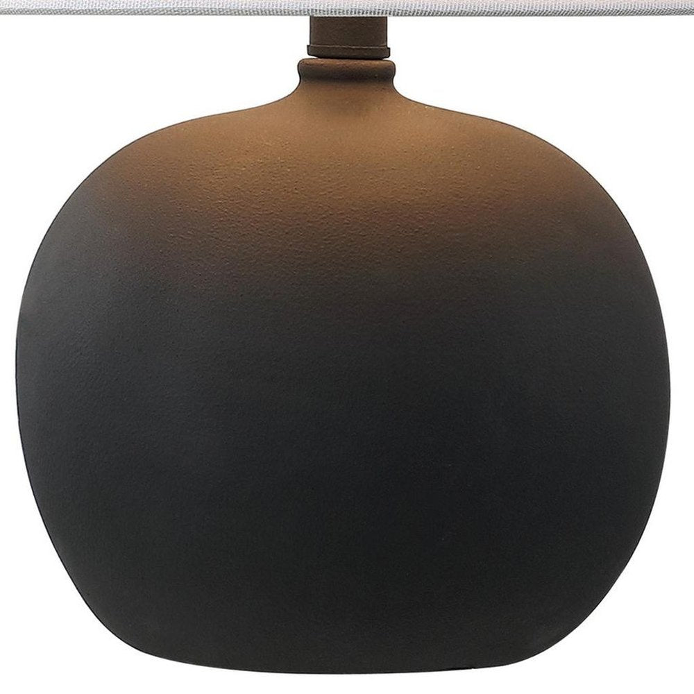 Set of Two 18" Black Round Bedside Lamps With Cone Shades — view 1