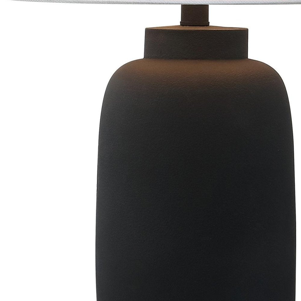 Set of Two 25" Black Urn Table Lamps With Cone Shades — view 1
