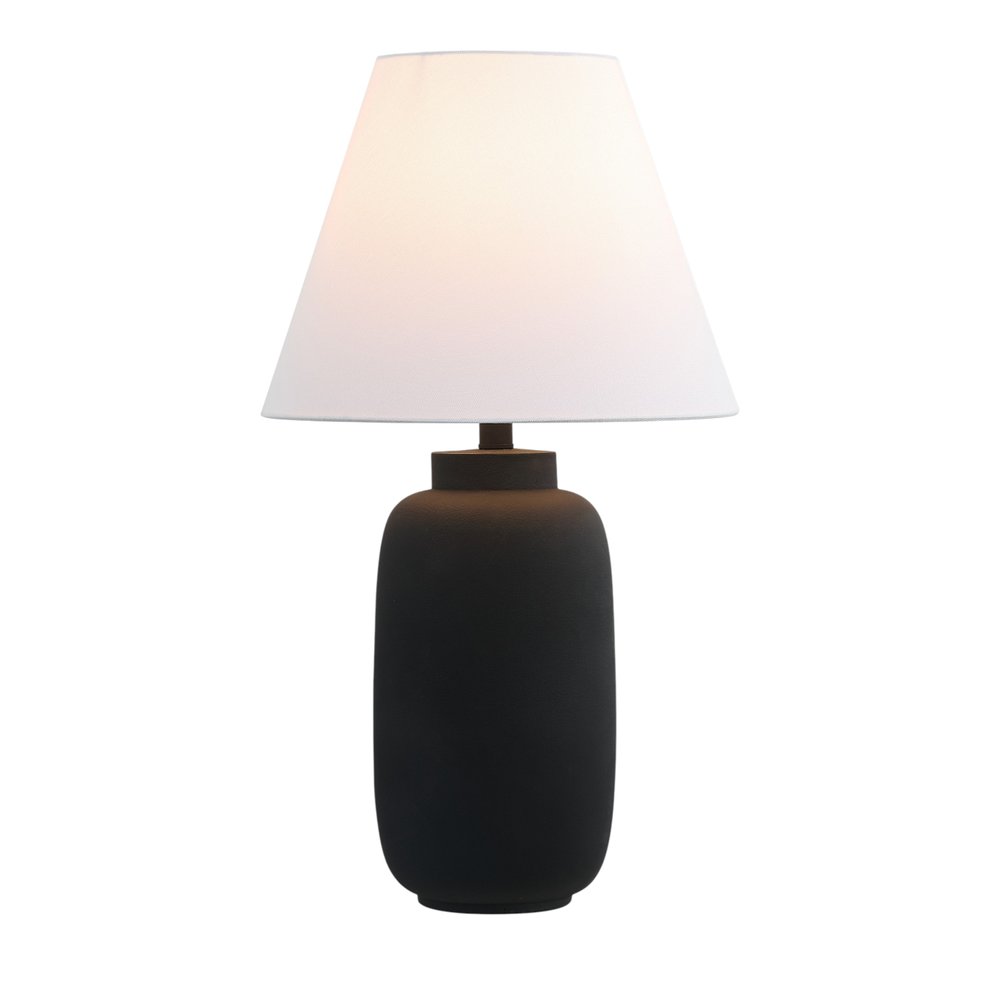 Set of Two 25" Black Urn Table Lamps With Cone Shades — view 3