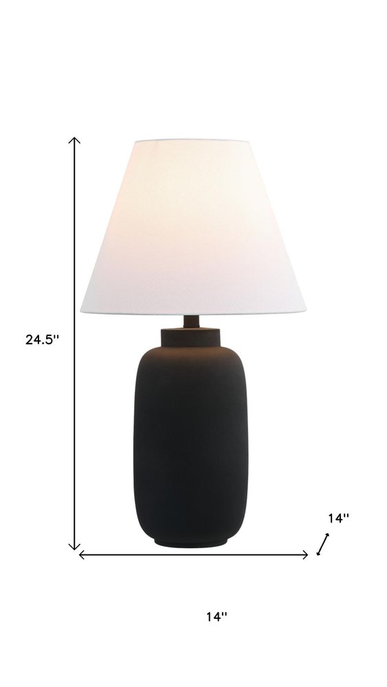 Set of Two 25" Black Urn Table Lamps With Cone Shades — view 4