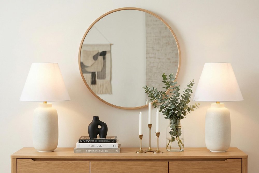 Set of Two 25" Cream Table Lamps With Cone Shades — view 5