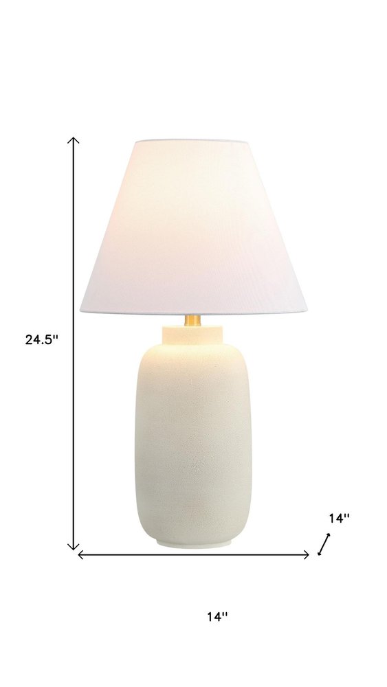 Set of Two 25" Cream Table Lamps With Cone Shades — view 4