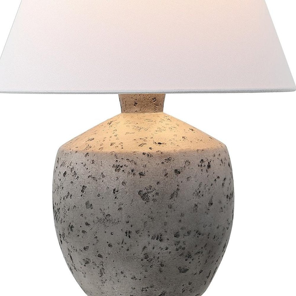 Set of Two 18" Gray Novelty Bedside Lamps With Empire Shades — view 1