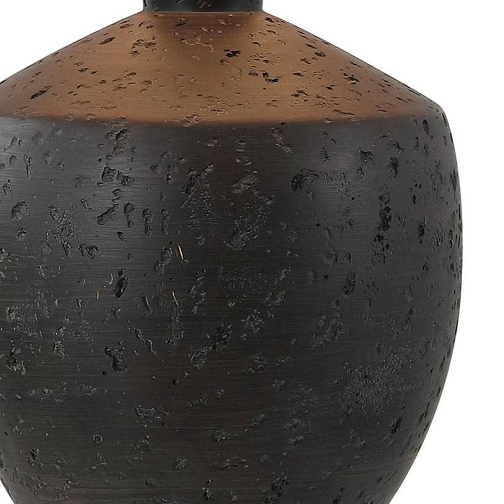 Set of Two 18" Black Urn Table Lamps With Empire Shades — view 2