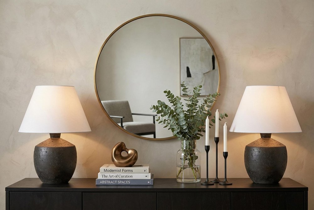 Set of Two 18" Black Urn Table Lamps With Empire Shades — view 5