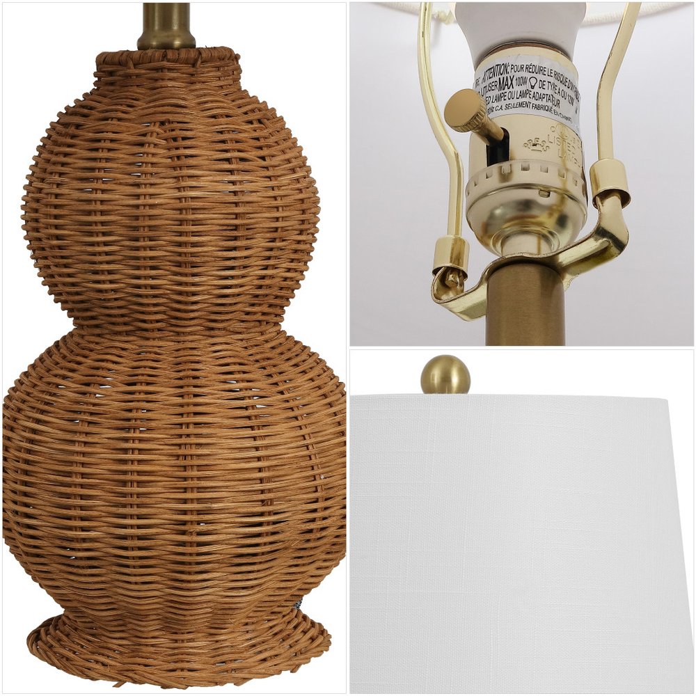 Set of Two 23" Clear Gourd Table Lamps With Empire Shades — view 1