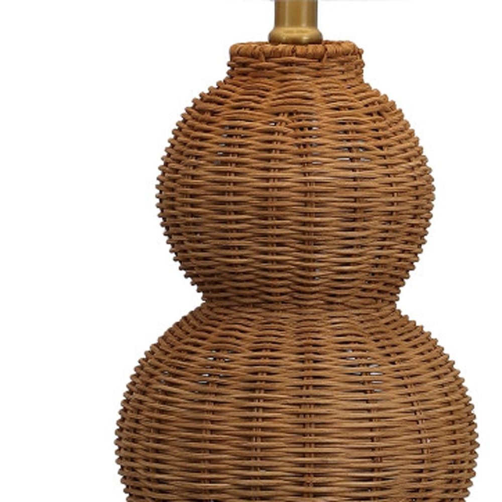 Set of Two 23" Clear Gourd Table Lamps With Empire Shades — view 3