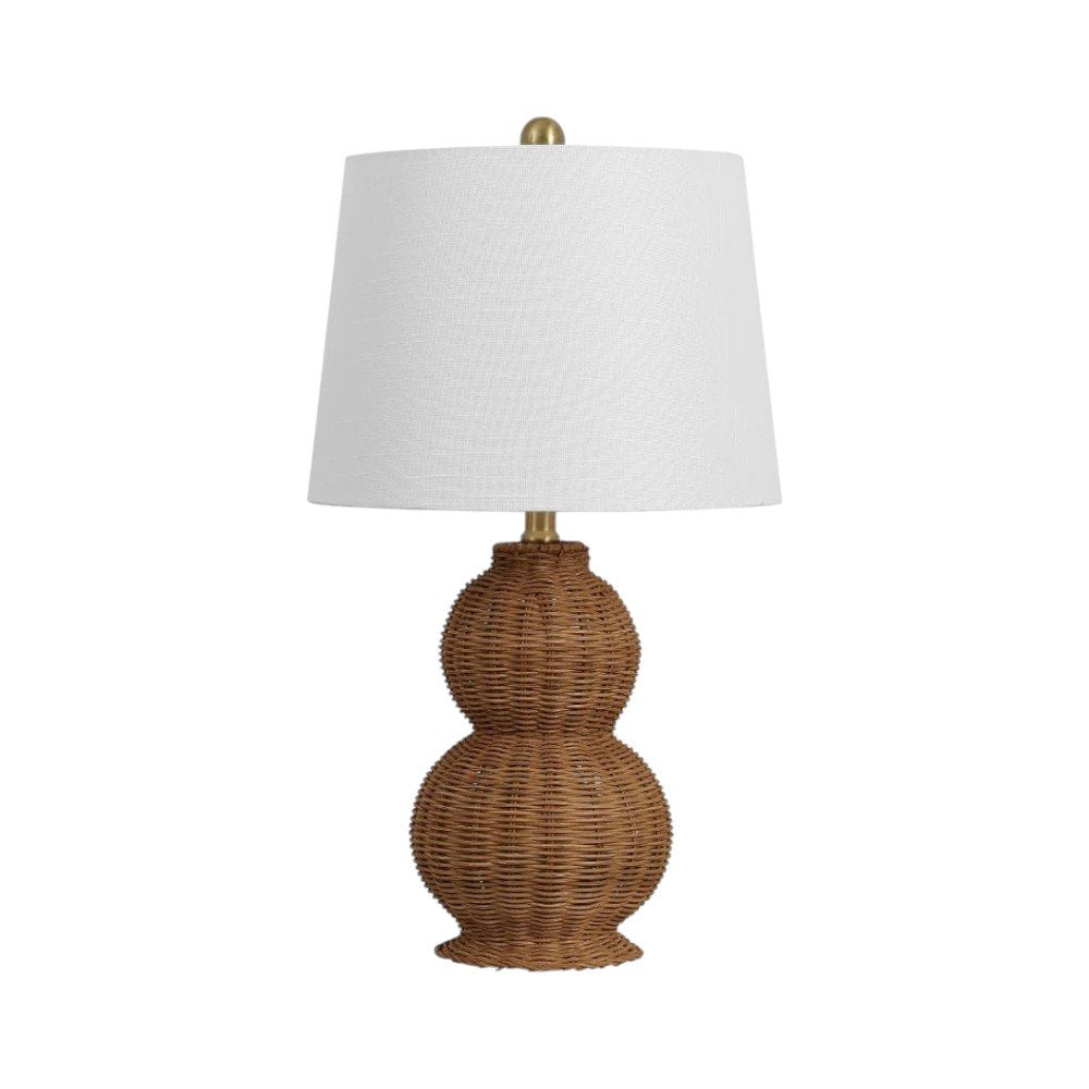 Set of Two 23" Clear Gourd Table Lamps With Empire Shades — view 4