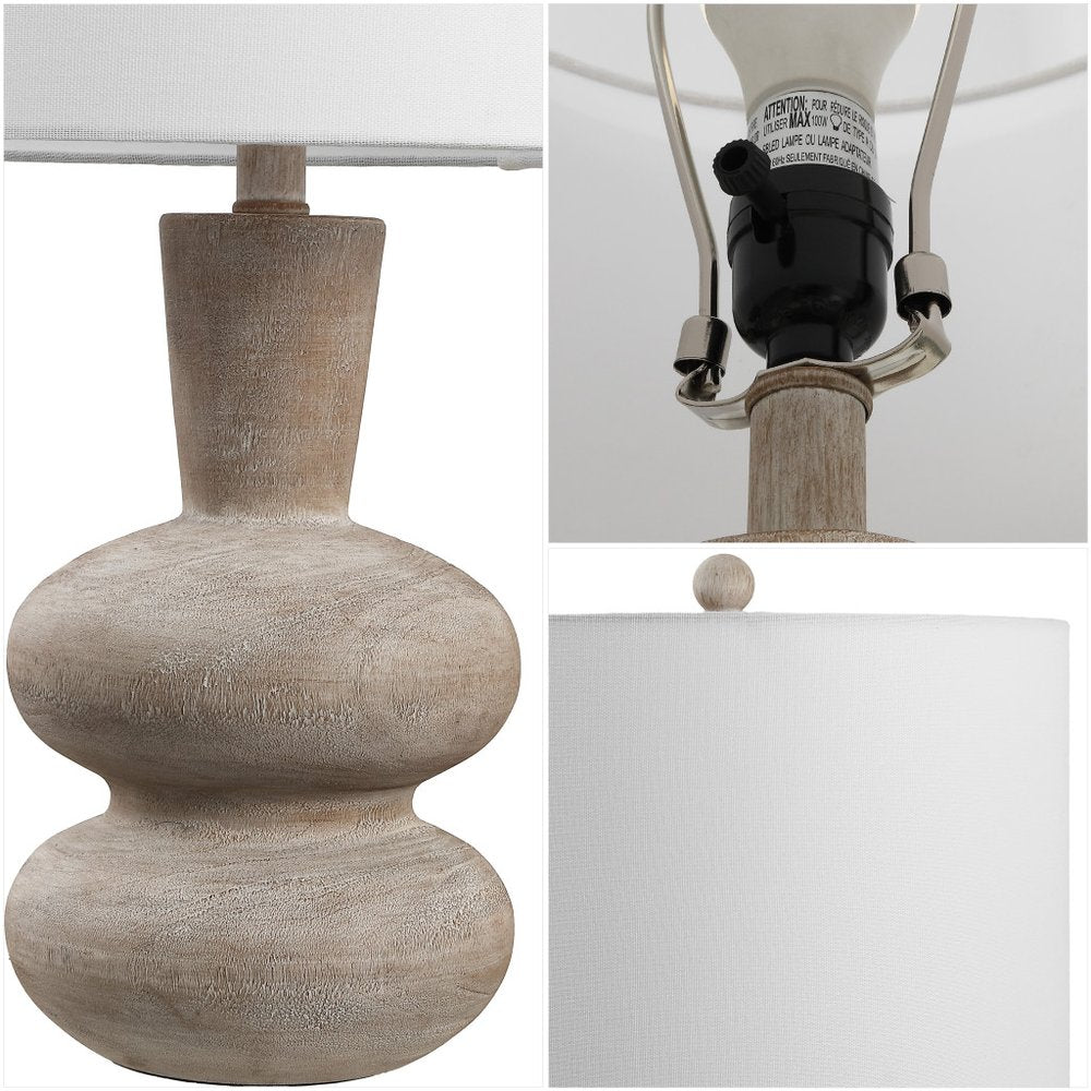 24" Brown Gourd Table Lamp With Drum Shade HomeRoots