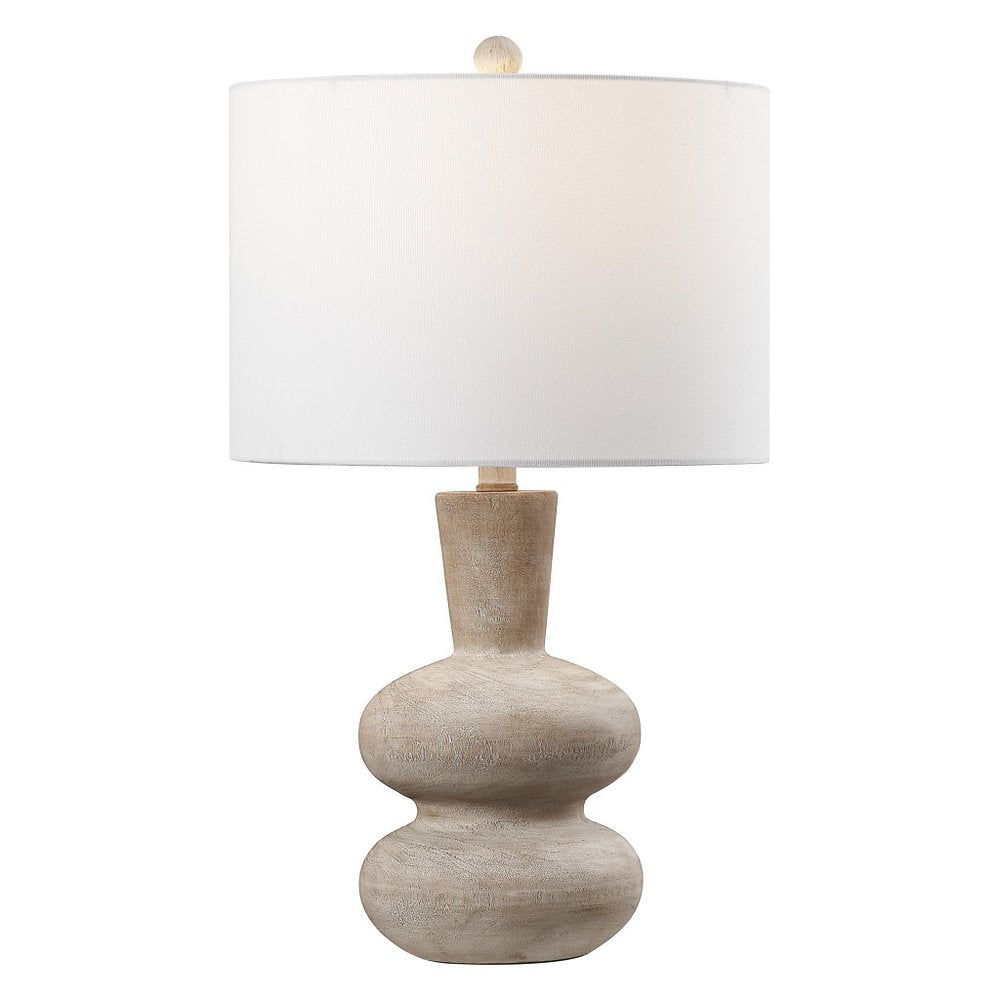 24" Brown Gourd Table Lamp With Drum Shade HomeRoots