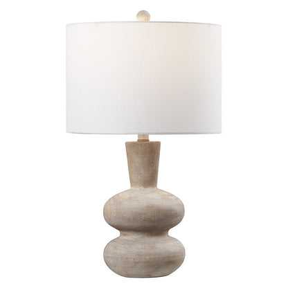 24" Brown Gourd Table Lamp With Drum Shade HomeRoots