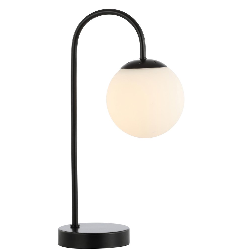 18" Black Globe Arched Lamp With Globe HomeRoots