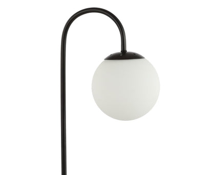 18" Black Globe Arched Lamp With Globe HomeRoots