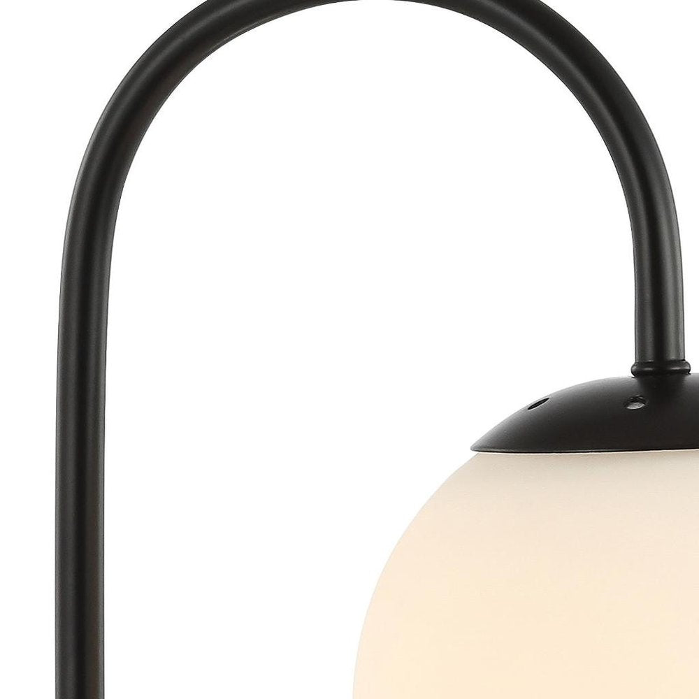 18" Black Globe Arched Lamp With Globe HomeRoots